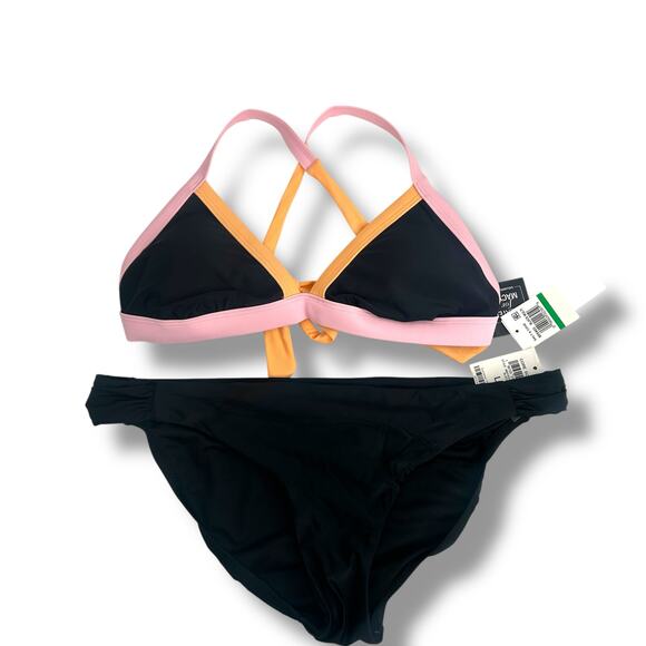 NEW Mix & Match Bikini Set Size Large Black Pink Colorblock Bar III Salt + Cove - Picture 5 of 10
